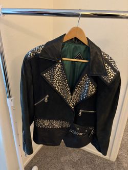 (Biker) Jacket With Silk Inside And Leather Outside Suede