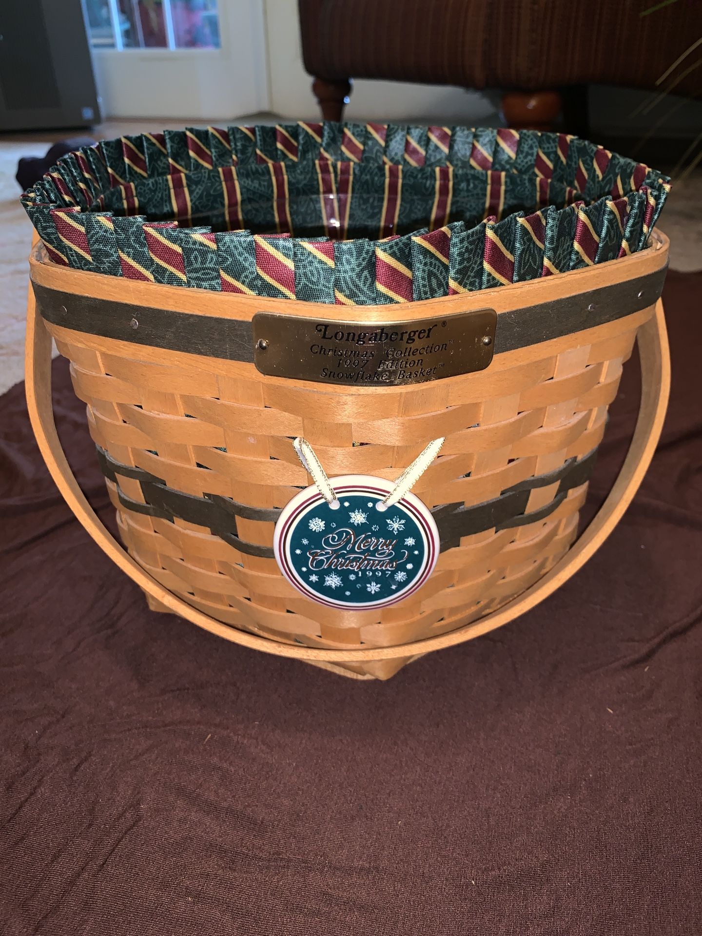 1997 Longaberger Christmas Basket- Snowflake Combo