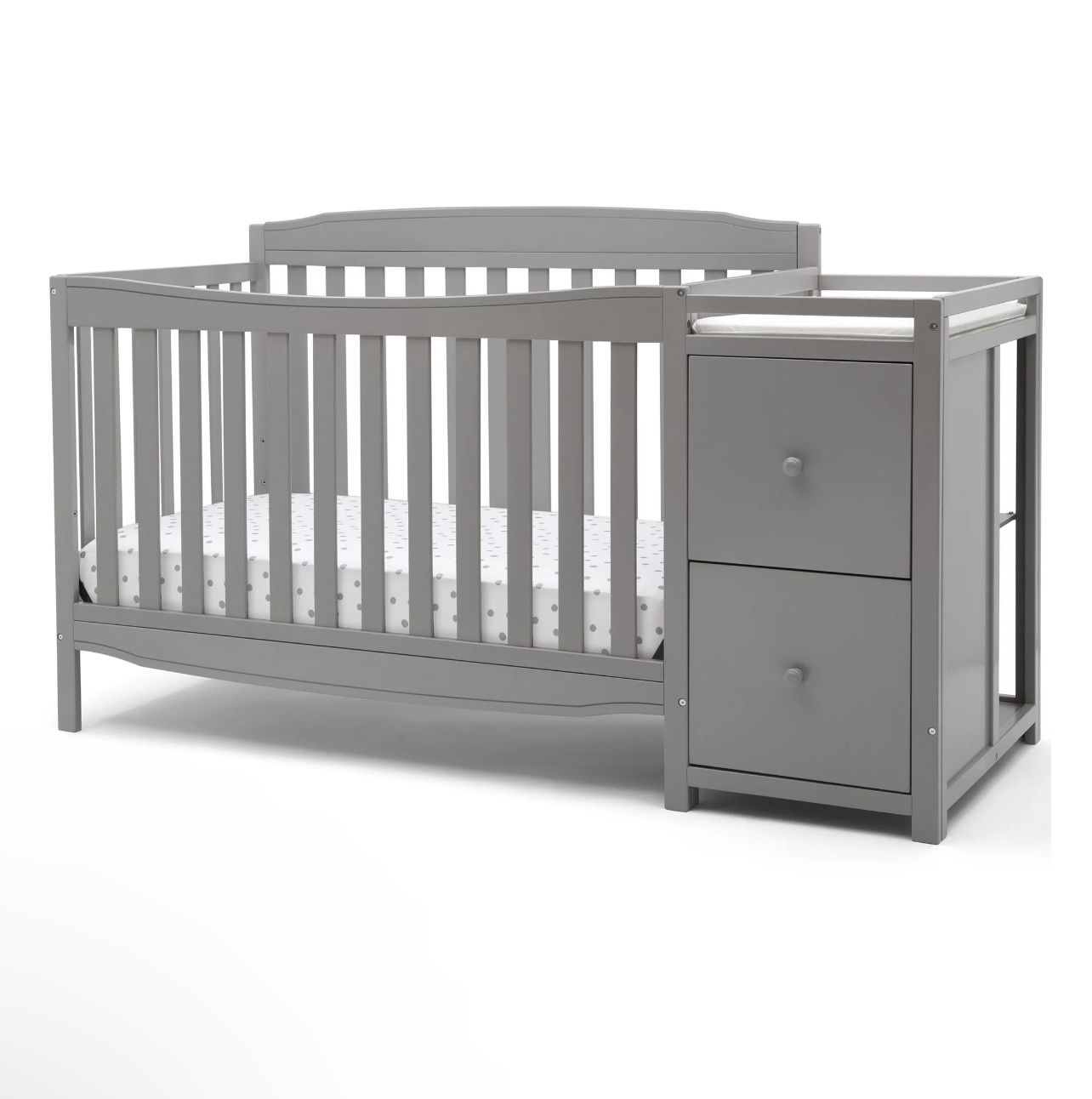 Delta Children Mason 6-in-1 Convertible Crib and Changer, Gray 