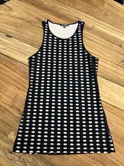Express geometric tank top with layered holes XS