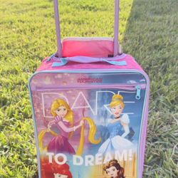 Selling Princess-themed carry-on suitcase, 19x12x7 inches.