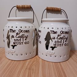 Ceramic Luminary White Candle Holder Home Decor $10.00 Each