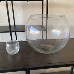 Glass Punch Bowl and Cups
