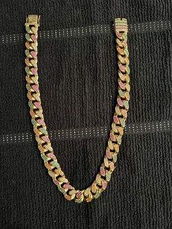 Men’s colorful, heavy cuban Link chain