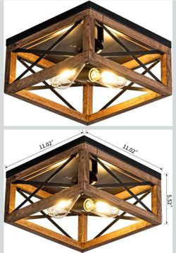 Wood Farmhouse Ceiling Light Fixture
