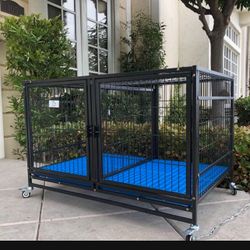 Dog Cage Kennel Size 43 With Divider, Trays  And Feeding Bowls New In Box 
