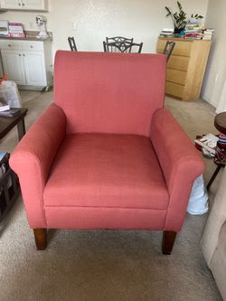 Accent Chair! Dark Pink, Salmon, Rusty Pink