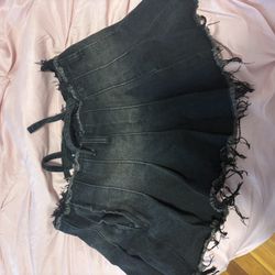 Short Black Ruffled Skirt
