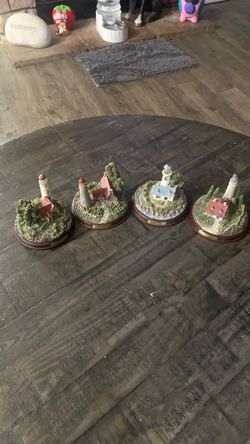 Set of 4 Miniature Lighthouse Figurines
