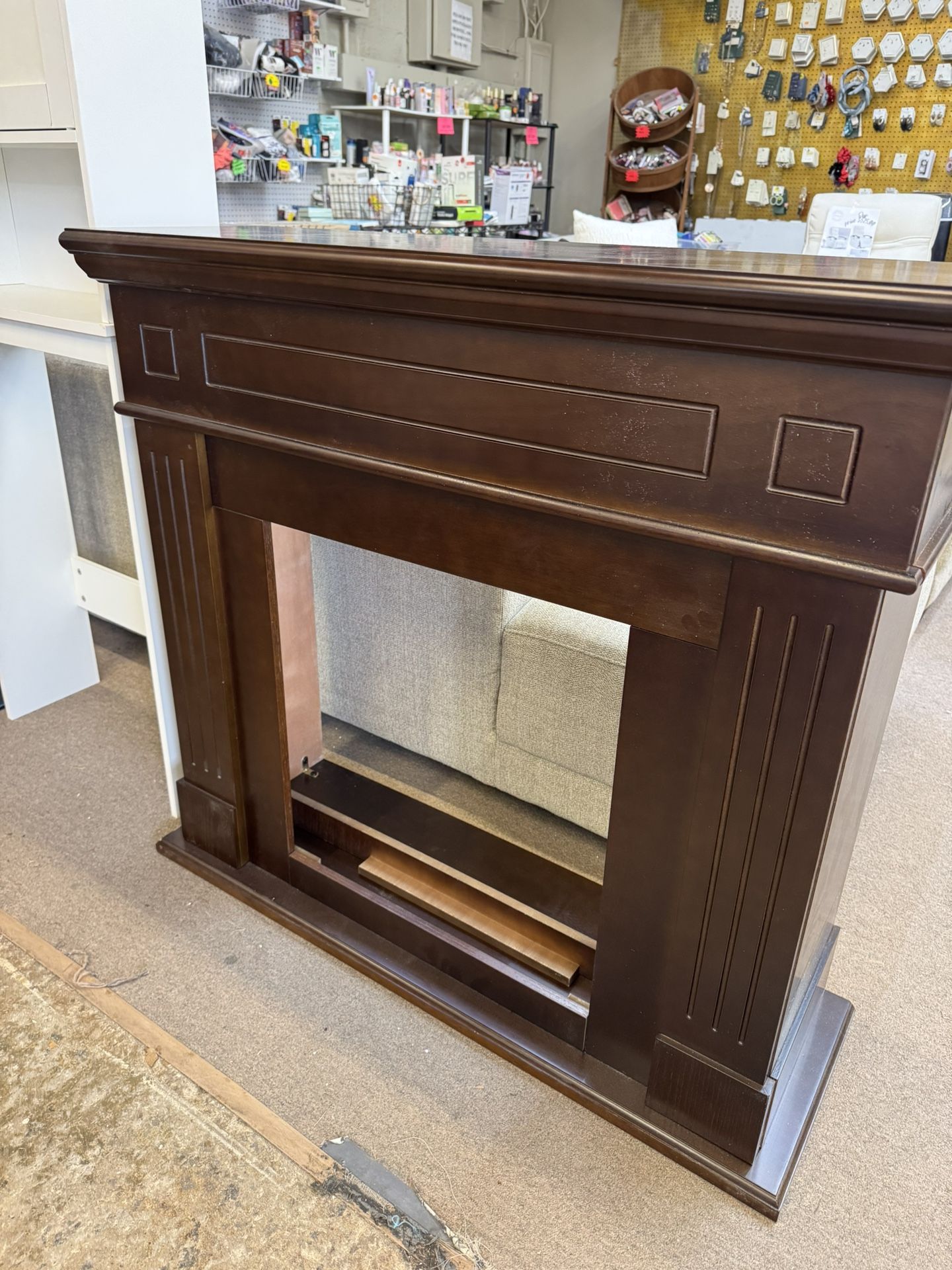 Brown Fireplace Mantle New Fully Assembled