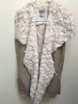 Zara Leather fur vest