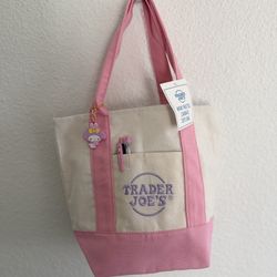 (1) Trader Joe’s Tote Bag - Mini Pastel PINK