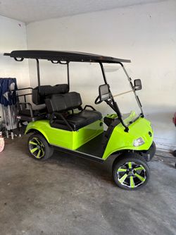 4-Passenger Golf Cart Lime Green Custom