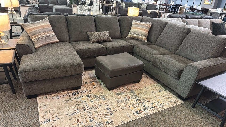OM• $38 Initial • Brand New Deermont 2 Piece Sectional With Chaise