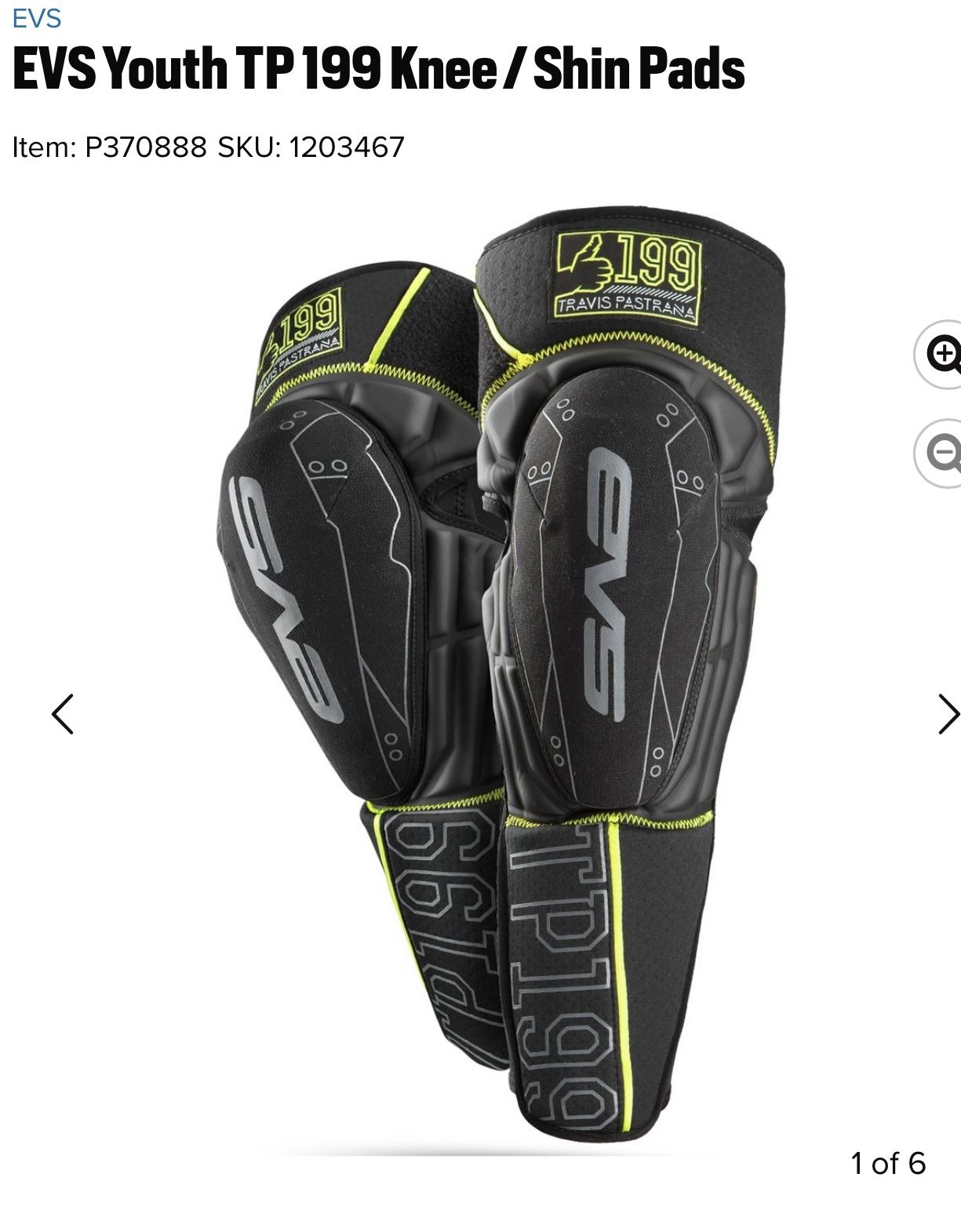 EVS TP 199 Youth Knee And Shin guards 