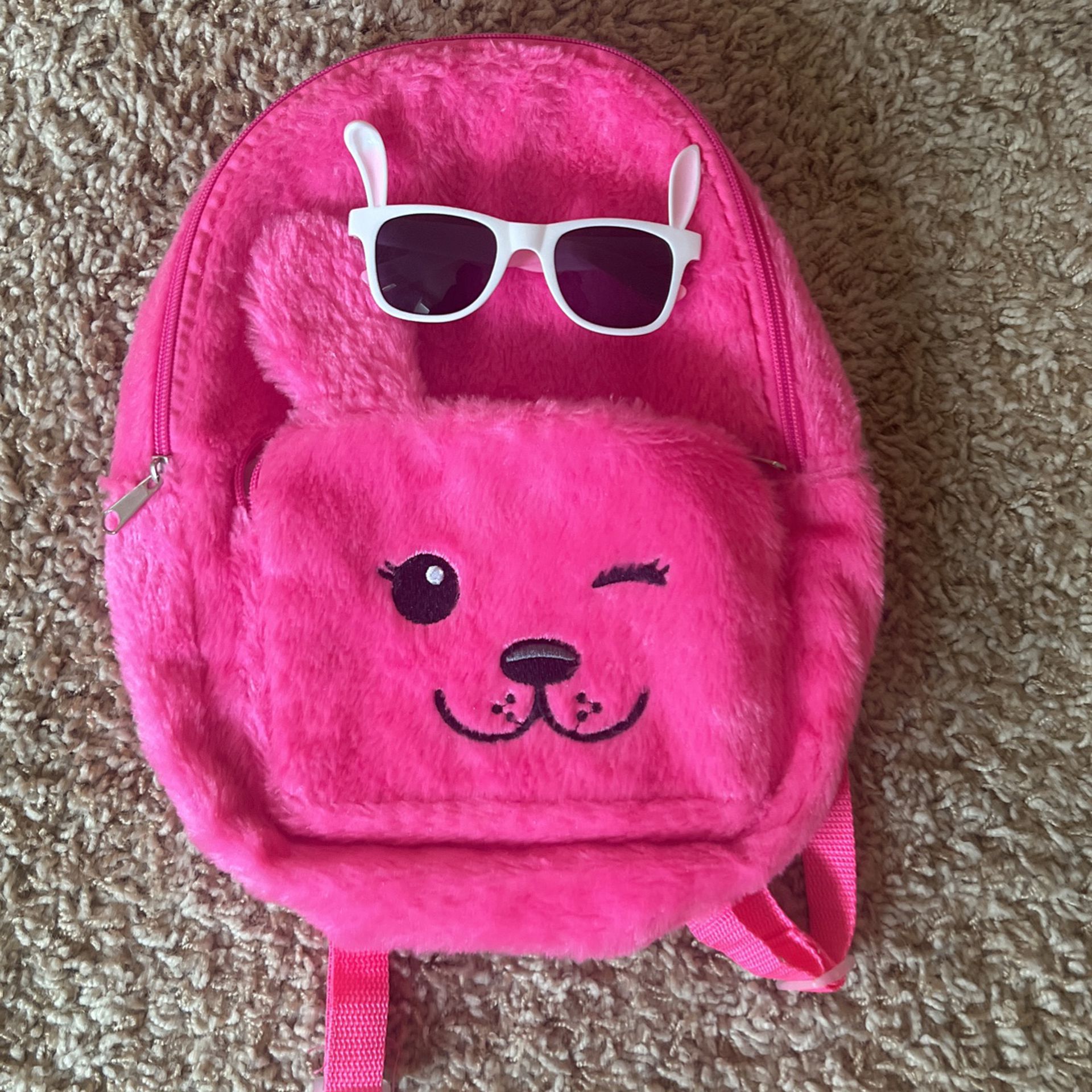 Pink Backpack With Glasses 