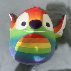 Preowned Disney Pride Collection Stitch Squishmallow 8" PRIDE Rainbow Plush Toy