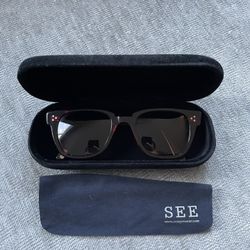 Like New SEE Red Frame Non Prescription Sunglasses 