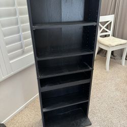 3 Black Media Storage Shelves Organizer