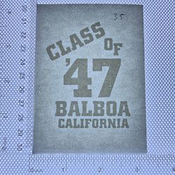 Iron On Heat Transfer  Good For T-shirts Sweaters Jackets T Shirt Design Size Is About 3x3 Class Of 47 #35