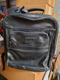 Rare TUMI Alpha All Leather Black Brief BackPack