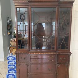 Antique Mahogany China Cabinet circa 1940