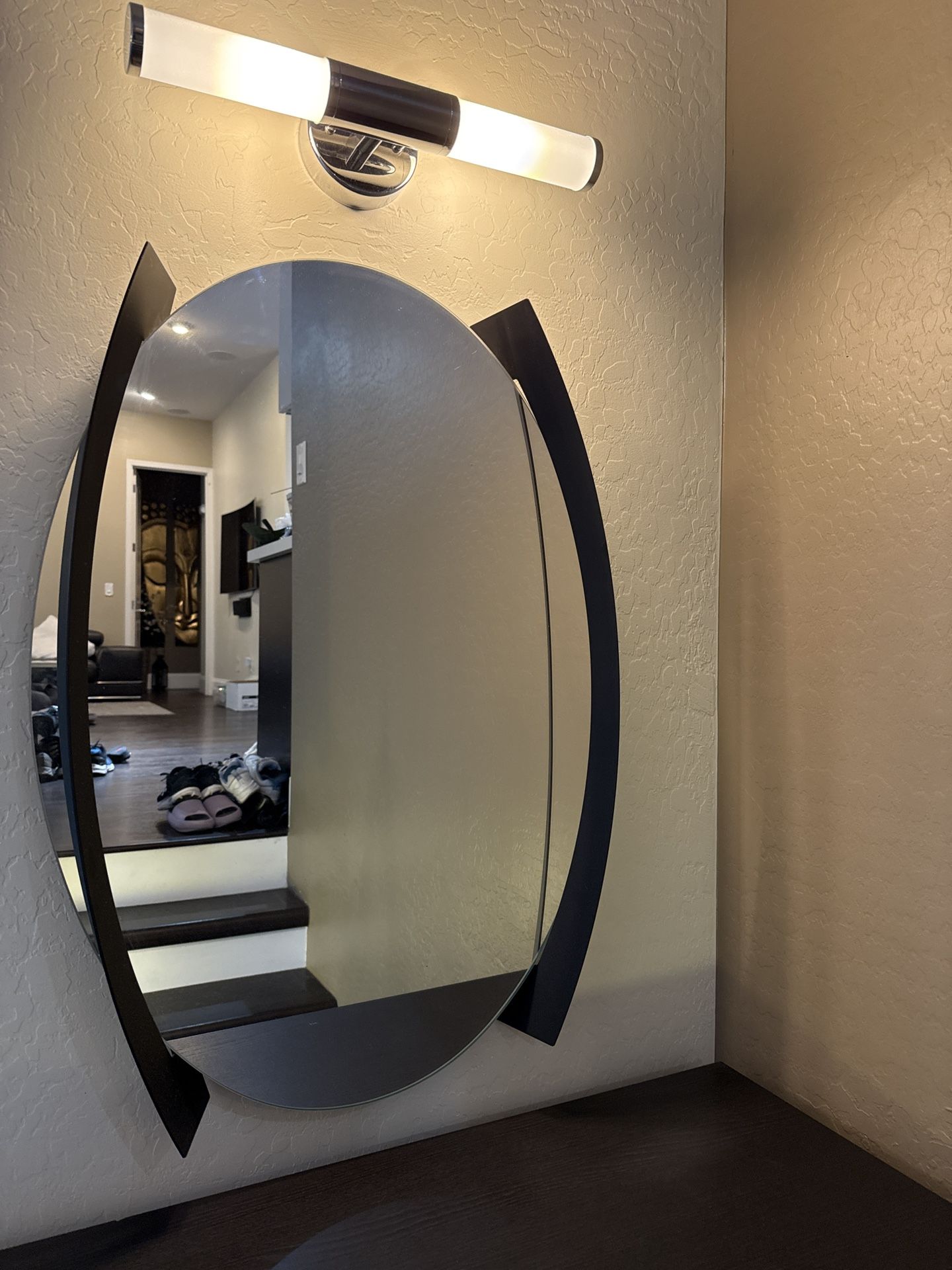 Modern black wall mirror