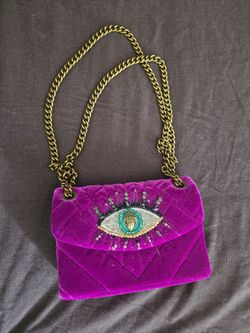 MINI KENSINGTON EYE Purple Velvet Evil Eye Mini Bag by KURT