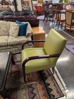Swaim Bright Leather Accent Chair 