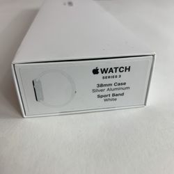 Apple Series 3 38mm Silver Case with White Sport Band and Charger Damaged Screen