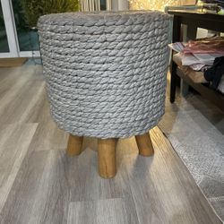 Grey Braided Stool 