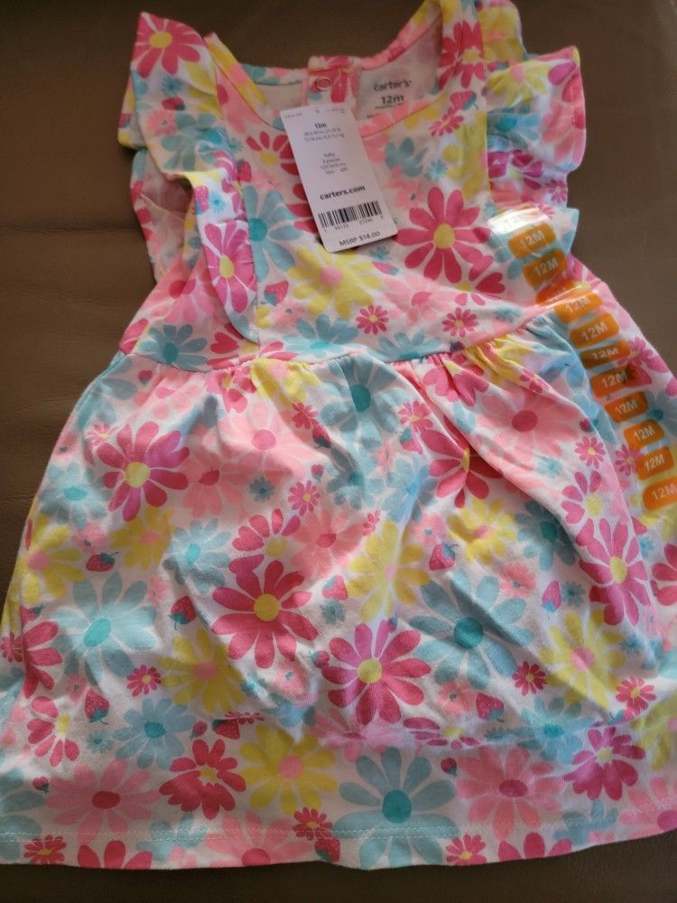 Carters 12 Mos Dress With Bottoms