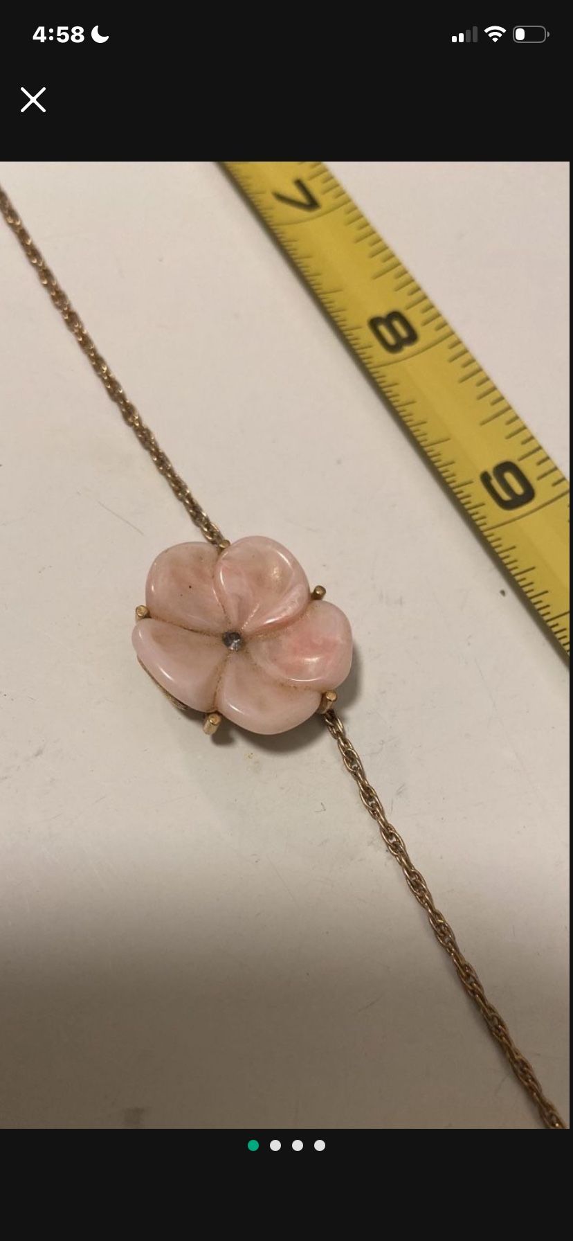 Vintage Rare Avon Glass Plumeria Flower 17" Necklace