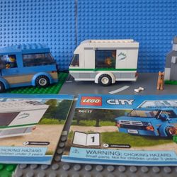 Lego City Van And Caravan Plus Extra Rock Wall Climber