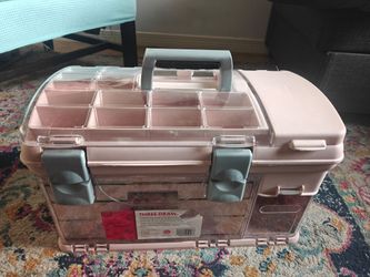 Pink 3-Drawer Craft Organizer Storage Box