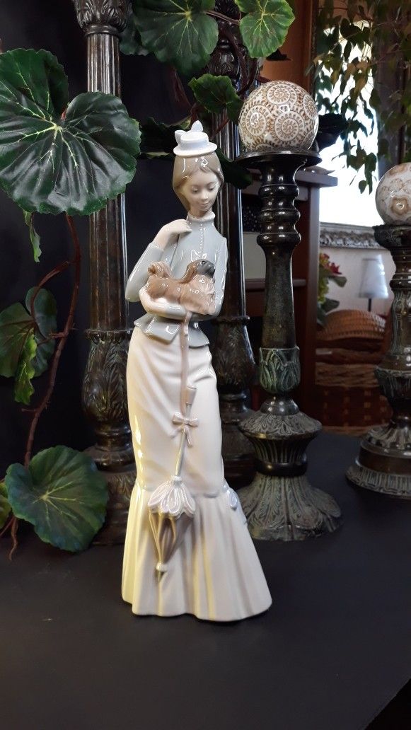 Lladro Figurine Called,  A Walk With The Dog, #4893