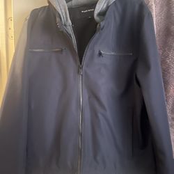 Army Blue Jacket W/ Hoodie - Black Rivet
