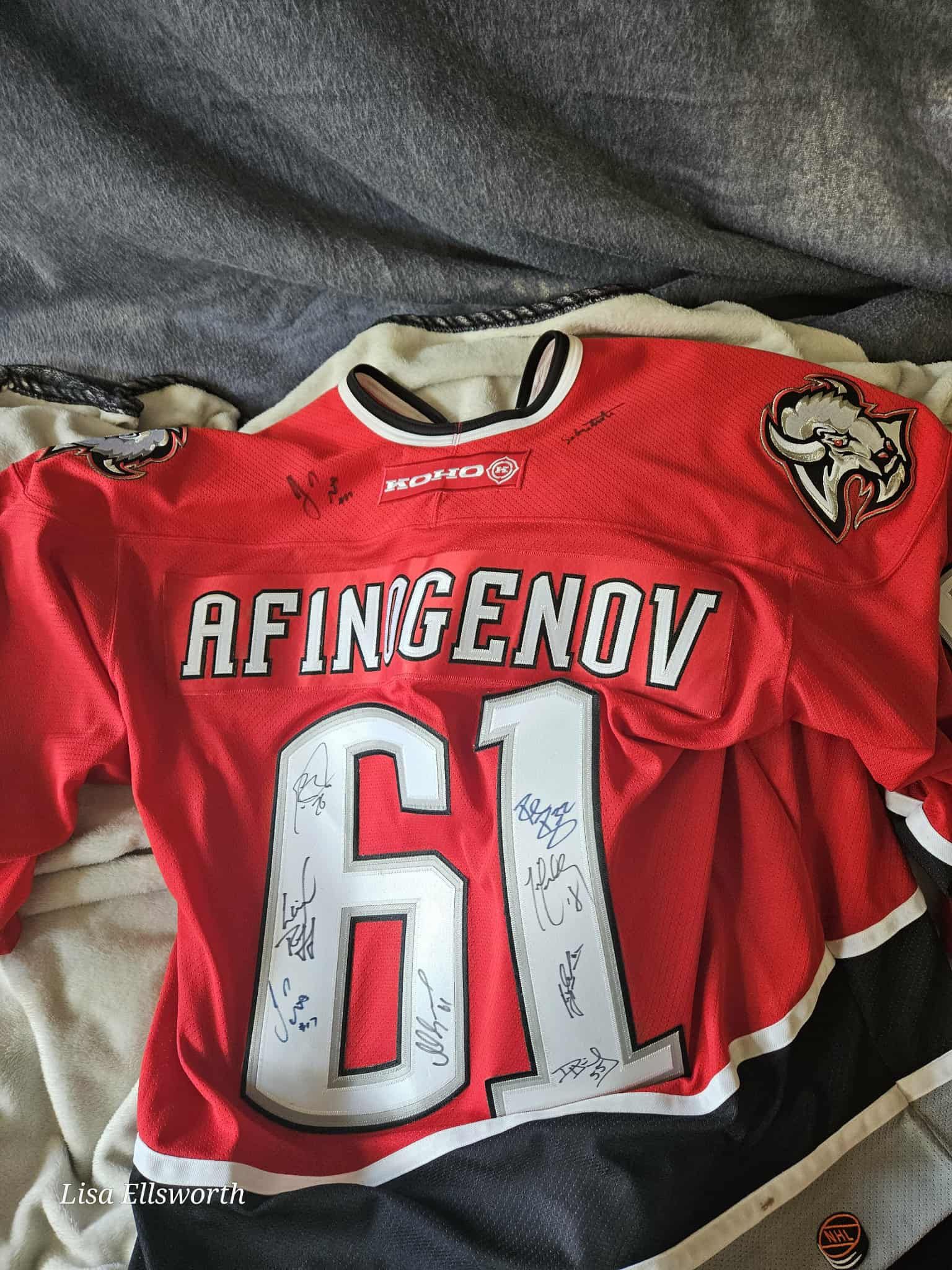 MAX AFINOGENOV AUTOGRAPHED BUFFALO SABRES JERSEY