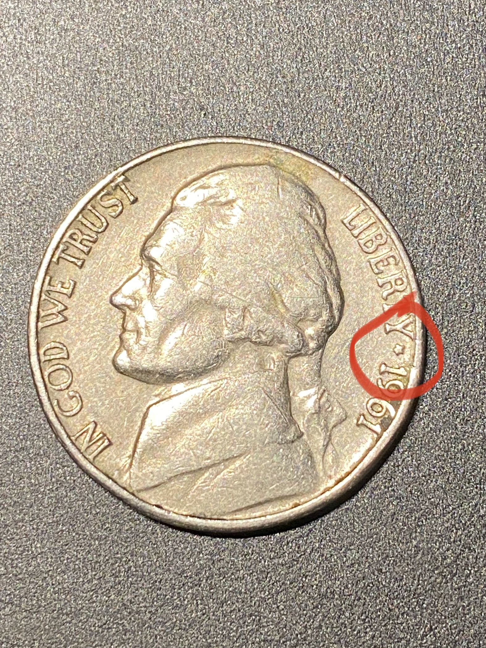 1961 Error Nickel