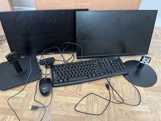 COMPLETE DUAL MONITOR COMPUTER SETUP