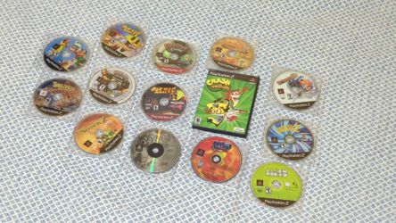 Playstation 2 & PS1 Games Bundle Spyro Alien Hominid Ratchet & Clank Crash Tokobot Pac-Man Sims 2 Shrek