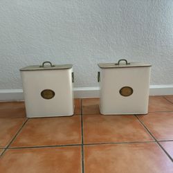 Farmhouse-Style Pet Food Storage Bins (Set of 2)