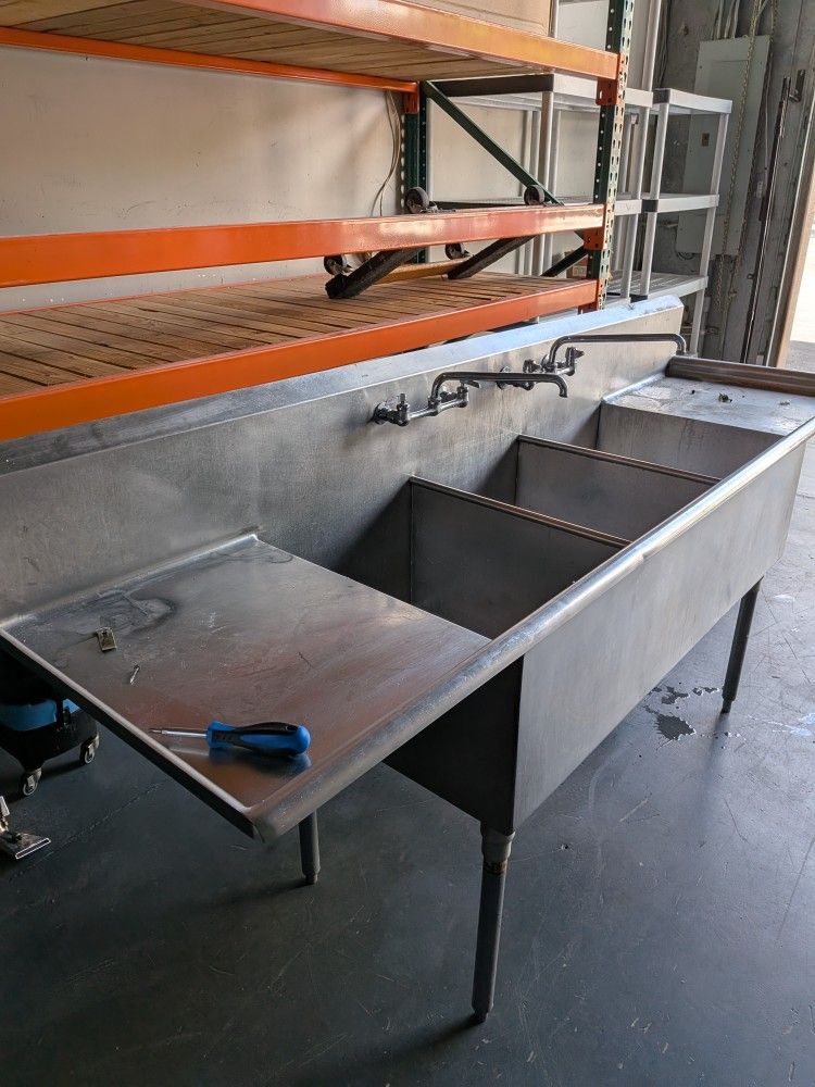 Triple Sink Stainless Steel