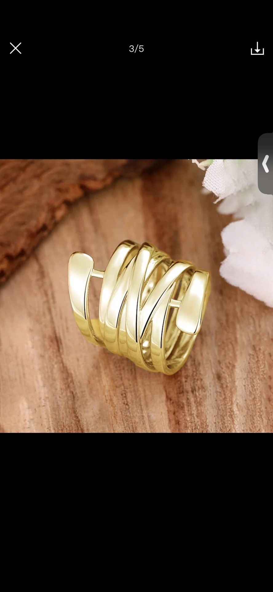 Copper Plating Geometric Ring- New Size 6 Gold or silver.