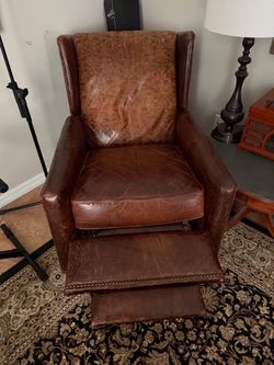 Brown Leather Wingback Recliner Chair BarcaLounger