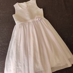 Solid white youth dress