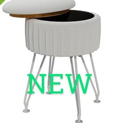 hundred horses white ottoman vanity four leg stool