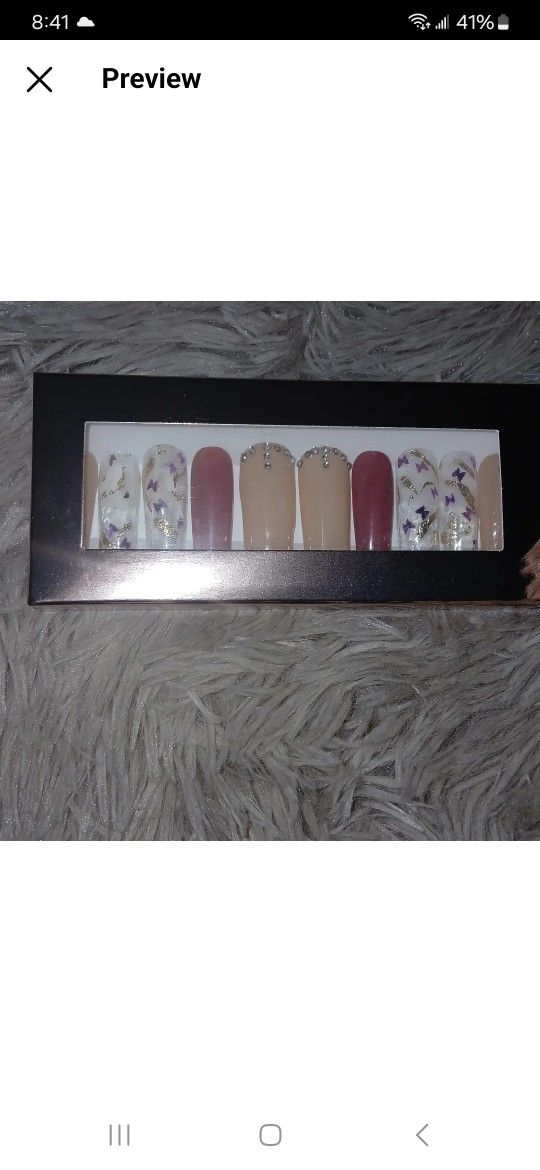Custom Press - On - Nails- Size M, Length M,