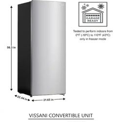 Vissani 7 Cu. Ft Stainless Freezer And Refrigerator 