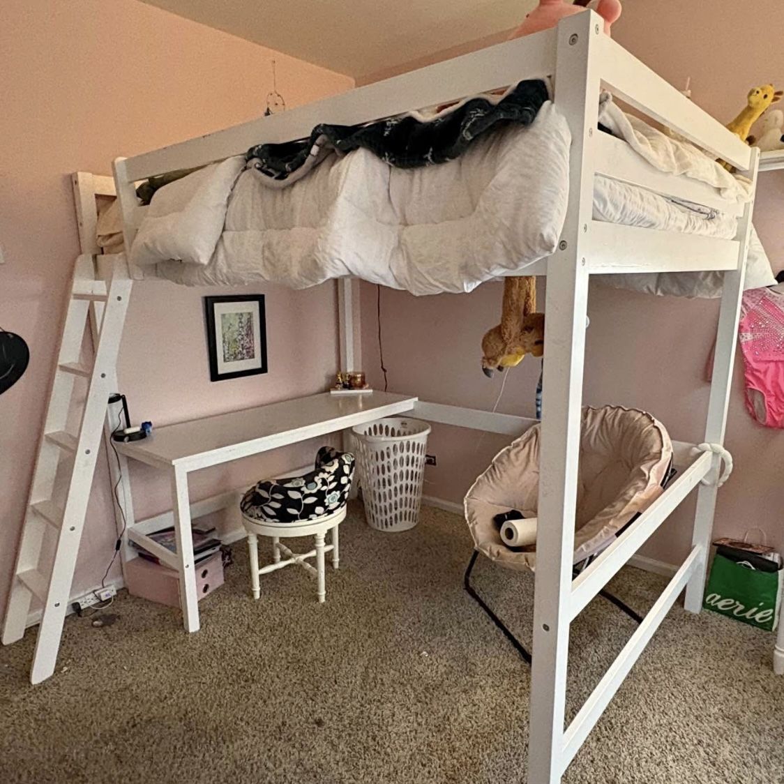 FULL SIZE WOODEN LOFT BED